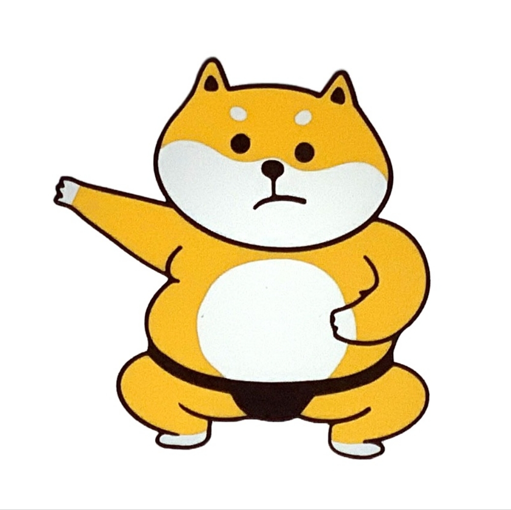 Waterproof Sumo Shiba Inu Sticker Decal Die Cut